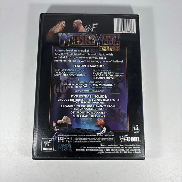 WWF‎ WrestleMania X-Seven DVD 17 X-7 WWE Wrestling 2001 ECW WCW